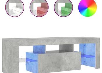 vidaXL Szafka pod TV z oświetleniem LED, szarość betonu(SKU:804350)