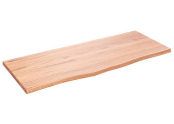 Blat do stołu jasnobrązowy 100x40x2 cm lite drewno dębowe WM-3156362