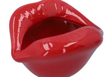 Duża Popielniczka w Kształcie Czerwonych Ust Ceramiczna bez Zamykania