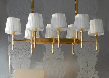 Żyrandol złoty glamour podłużny 100cm