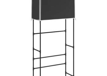 2-poziomowy stojak nad pralkę czarny 71x295x1705 cm żelazo WM-343135