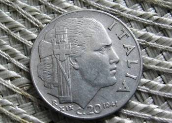 Włochy 20 Centesimi 1941r - Magnetyczna