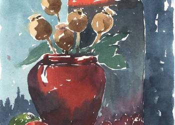 OBRAZ =martwa natura =akryl,olej=OWOCE =