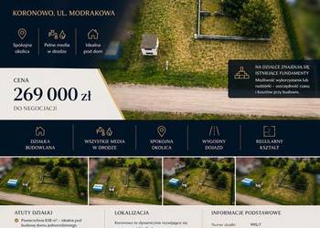Działka budowlana 838 m² Koronowo ul. Modrakowa/Targowa - spokojna okolica