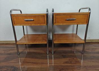 Szafki nocne Chrom Czereśnia Teak Art Deco Bauhaus