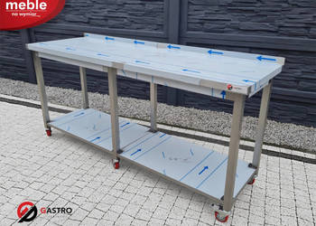 Stół gastronomiczny z półką spawany na kółkach 180x60x85 cm