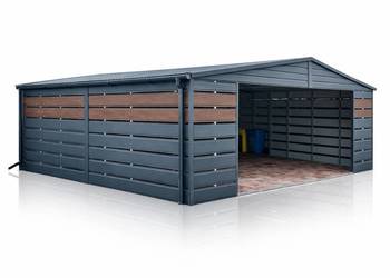 Nowoczesna wiata samochodowa 5x6 RAL ażurowa