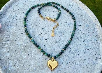 Naszyjnik choker kamienie naturalne agat moss mszysty