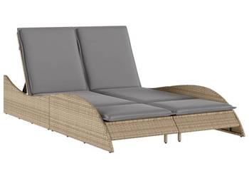 vidaXL Leżanka z poduszkami, beżowa, 114x205x73 cm(SKU:368290)