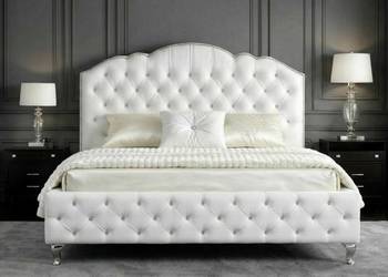 BOSS 2 Łóżko z pojemnikiem 140x200 pikowane kryształki białe srebrne