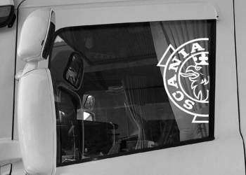 Naklejki SCANIA VABIS bok szyba drzwi biała 2sztuki 45x25cm biała AFLED