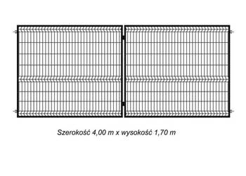 Brama Dwuskrzydłowa Panelowa 4m x 1,7m Antracyt Nowa Komplet