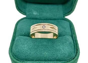 Złota Obrączka z Diamentem pr 585 4,76g