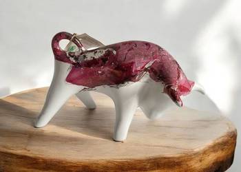 Znak zodiaku BYK Figurka Byczek ceramiczny, ręcznie malowany
