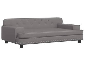 Sofa dla dzieci szara 90x53x30 cm sztuczna skóra WM-3196290