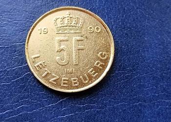 Stare monety 5 frank 1990 Luksemburg