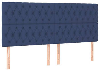 Zagłówek do łóżka z LED niebieski 180x7x118/128 cm tkanina WM-3122780