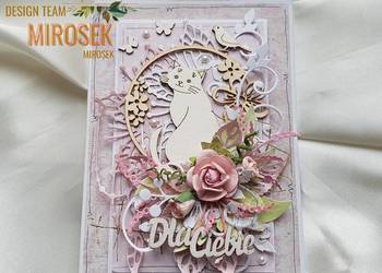 Kartka okolicznościowa z kotem Imieniny Urodziny handmade