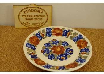 Talerz dekoracyjny ceramiczny w stylu orientalnym – kwiatowy dekor