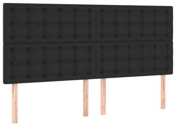 Zagłówek do łóżka czarny 200x5x118/128 cm sztuczna skóra WM-3122532