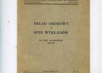 Skład osobowy i spis wykładów na rok akademicki 1948/49