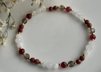 Kamienie naturalne Jaspis Kwarc Dymny Różowy Rubin Kamień księżycowy