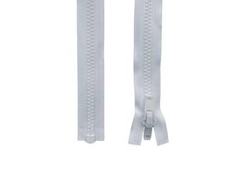 Zamek YKK kostkowy № 8 suwak plastikowy z dwoma uchwytami 150cm białe