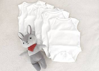 Białe body bez rękawów 50 56 Primark bawełna noworodek 5 pack