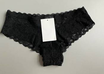 czarne majtki H&M xs 34 koronka figi