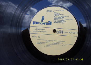LP.; CHOPINIANA--GRA;RINKO KOBAYASHI;Pronit PLP 0014.