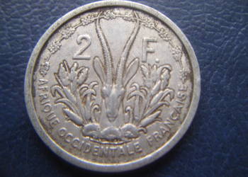 Stare monety 2 franki 1948 Afryka Francuska Stare monety 2 franki 1948 Afryka Francuska