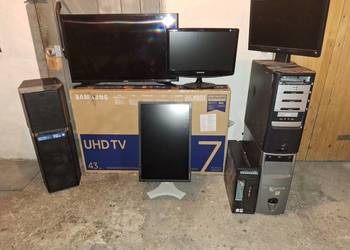 Zestaw elektroniki telewizor smart kolumna komputery monitory