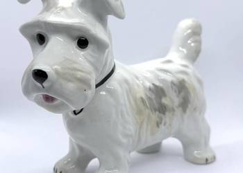 Figurka pies Terier Szkocki porcelana Alba IULIA Rumunia Vintage PRL Westie