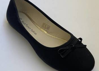 Czarne gładkie baleriny z kokardą rozmiar 37