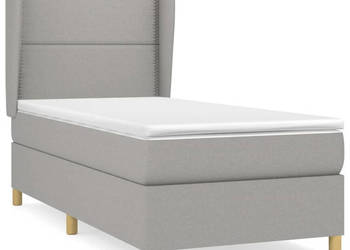 Łóżko kontynentalne z materacem jasnoszare tkanina 80x200 cm WM-3128397