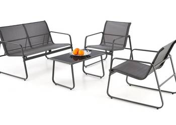 ZESTAW MEBLI OGRODOWYCH CONOR - SOFA + 2 FOTELE + ŁAWA