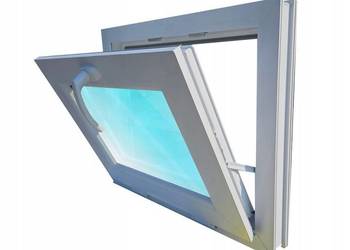 Okno PCV 100x60cm 2-Szybowe U- Uchylne Gospodarcze Białe Nowe