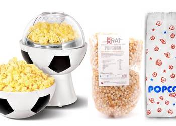Maszyna do popcornu piłka nożna 1kg popcornu  50 szt torebek