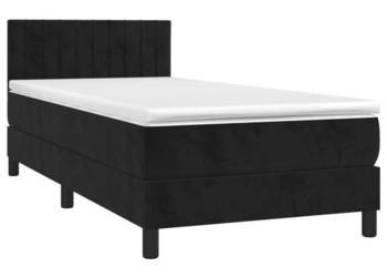 Łóżko z Materacem Kontynentalne Czarne Aksamit LED 80x200 cm WM-3134491