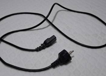 Przewód, kabel zasilania, zasilający do komputera PC, drukarki, czarny, 1,8