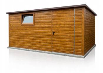 Schowek ogrodowy 3,5x2,0 drewnopodobny jednospadowy drzwi okno