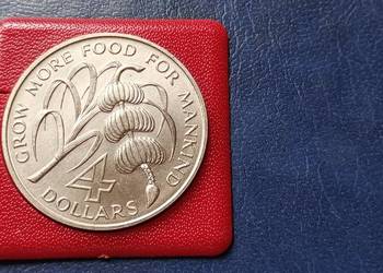 Stare monety 4 dolary 1970 FAO Barbados mennicza