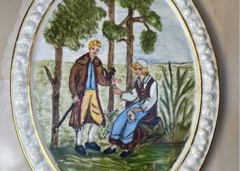 Patera, plakietka porcelanowa. Bez sygnatury. Ręcznie malowana w 78 - inicj