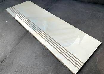 Marmur na schody KREM/BEŻ, stopnie 30x60 WYSOKI POŁYSK