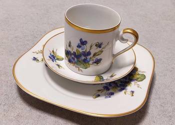 HACKEFORS Śniadaniówka Kolekcjonerska Filiżanka Trio Fiołki Szwecja