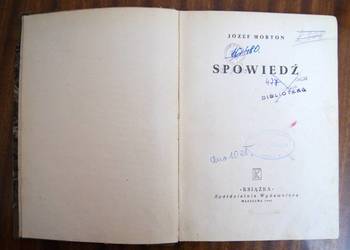Józef Morton - Spowiedź - 1948