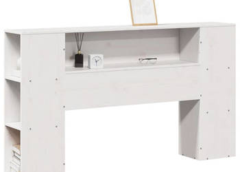 Wezgłowie do łóżka z półkami białe 160 cm drewno sosnowe WM-855625