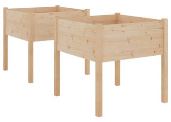 Donice ogrodowe 2 szt. 70x70x70 cm lite drewno sosnowe WM-810810