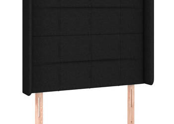 Zagłówek uszak czarny 83x16x118/128 cm tkanina WM-3119556
