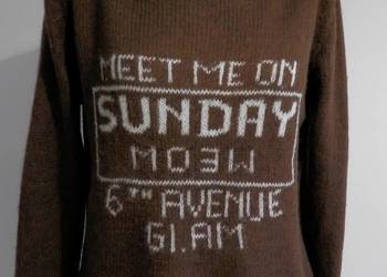 Sweter Wełniany Moherowy Czekoladowy Kolor Włoski L